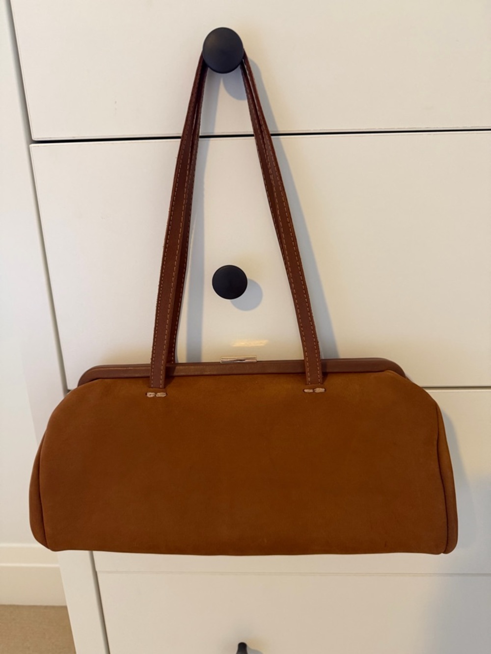 Clare V Yvette baguette in hazelnut suede - Picture 6 of 8
